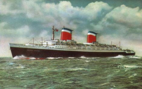 1.- Postal a color del SS United States